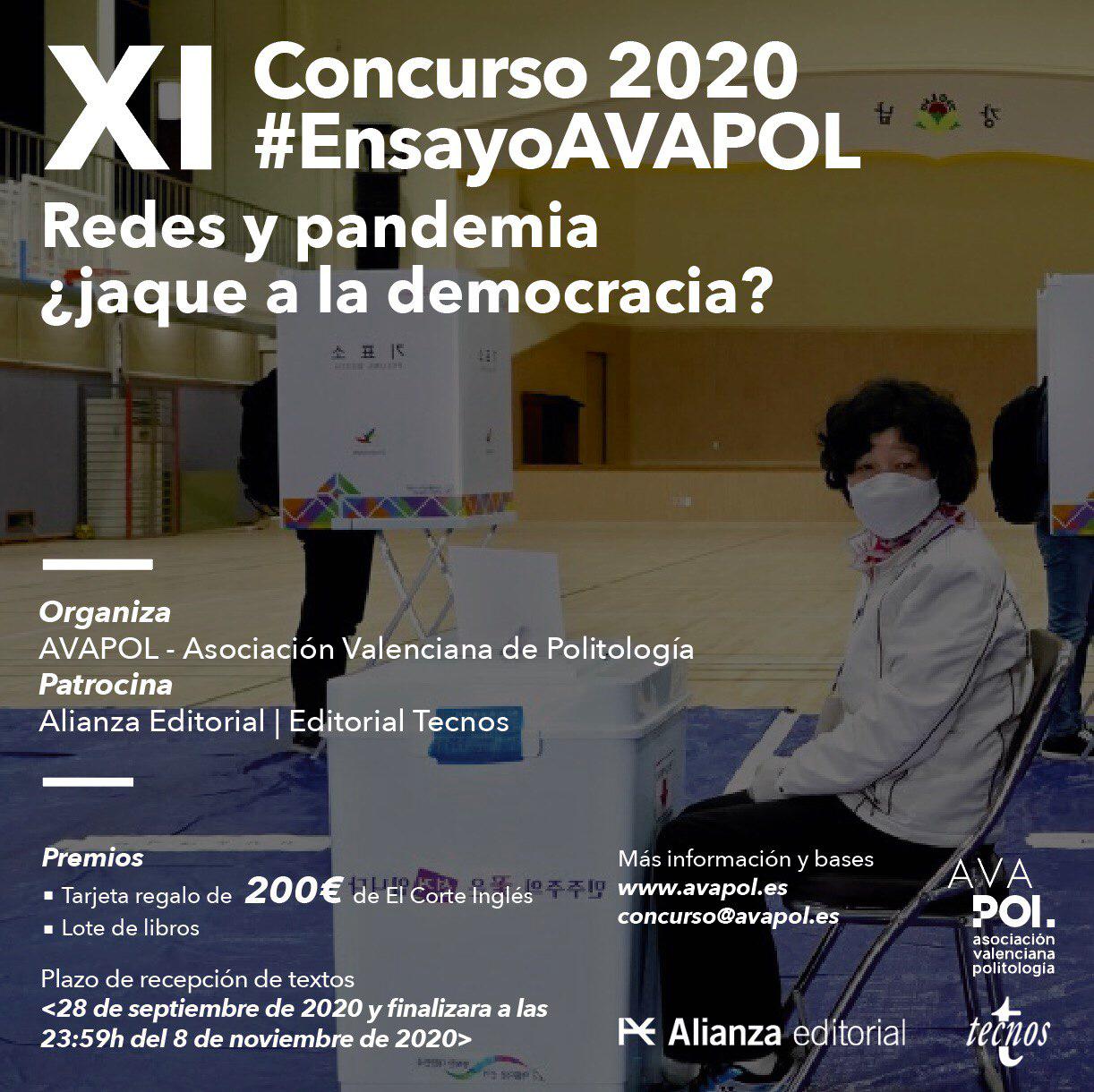 XI CONCURSO ENSAYO AVAPOL: Redes y Pandemia ¿ Jaque a la democracia?